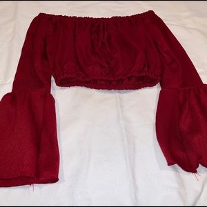 ROMWE Women’s Blouse Bell Long Sleeve Top.